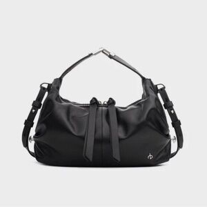 New Rag & Bone Black Leather Top Handle Convertible Crossbody Bag